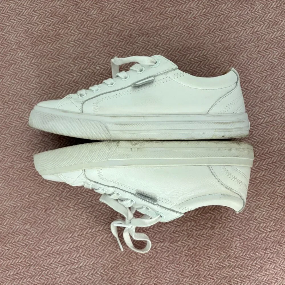 Taos Plim Soul Lux White Leather Sneaker Size 7.5 - Picture 3 of 4